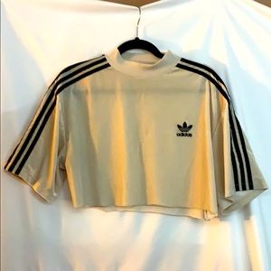 Adidas originals velour cropped top